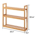 竹制搁架供应商-三层壁挂式马桶上方