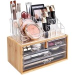 Bamboo Makeup Organizer Supplier - 4 Acrylic Storage Compartments