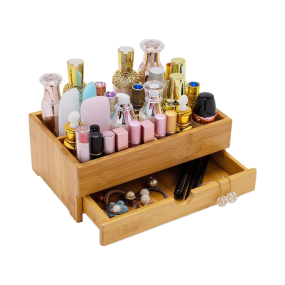 Bamboo Makeup Organizer Factory - Rectangle Cosmetic Storage Drawer