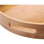 Bamboo Serving Tray Manufacturer - 13.8 Inch Circle Ottoman Tray