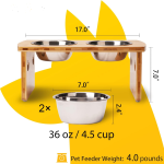 抬高狗碗生产商-竹架不锈钢材质