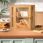 竹制面包盒厂家-双层透明窗箱