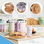 竹制杯具收纳生产商-40盎司旋转架