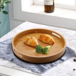 Bamboo Serving Tray Manufacturer - 13.8 Inch Circle Ottoman Tray