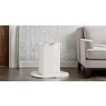 竹制洗衣篮生产商-白色72升木质把手