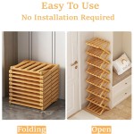 Bamboo Shoe Rack Supplier - 5 Layer Free Standing Multifunctional