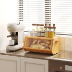 竹制面包盒厂家-木质带窗食品容器