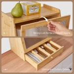 竹制面包盒供应商-天然亚克力门储物容器