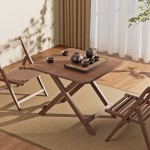 竹制野餐桌供应商-便携折叠户外家具