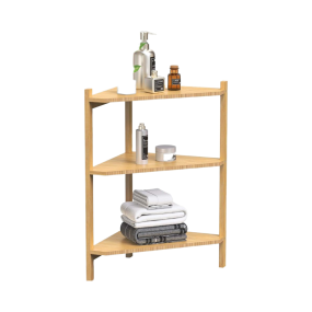 Bamboo Shelf Unit Manufacturer - 3 Tier Farmhouse Corner Shelves