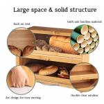 竹制面包盒厂家-双层透明窗盖