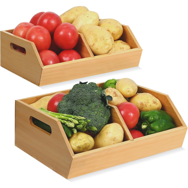 竹制储物箱生产商-可堆叠食品柜整理箱代工