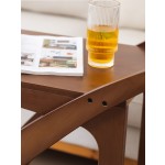 竹制厨房推车厂家-带轮移动双层