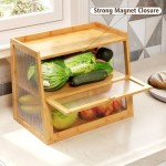 竹制面包盒生产商-双层波浪门板