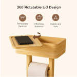 竹制厕纸架厂家-四合一立式