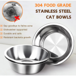 猫食碗套装生产商-3个不锈钢抬高设计