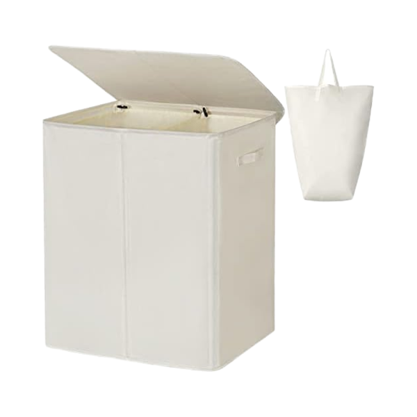 竹制洗衣篮生产商-154升双可拆卸袋