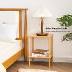 竹制床头柜厂家-双层波西米亚边桌