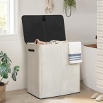 竹制洗衣篮生产商-160升三层可拆卸袋