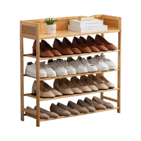 Bamboo Shoe Rack Manufacturer - 5 Tier Stackable Storage Shelf