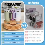 竹制杯具收纳生产商-40盎司旋转架