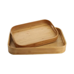 竹制服务托盘生产商-经典把手光滑表面