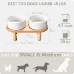 Ceramic Dog Bowls Factory - Elevated Wood Stand 29OZ Capacity