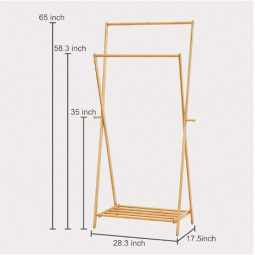 竹制衣架厂家-可折叠儿童外套架