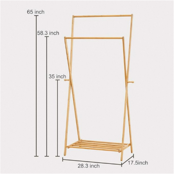 竹制衣架厂家-可折叠儿童外套架