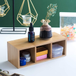 竹制桌面收纳厂家-三格笔筒