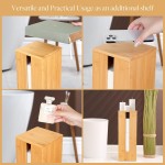 竹制厕纸架厂家-双层储物收纳