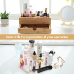 竹制化妆品收纳厂家-长方形化妆品储物抽屉