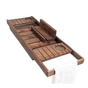 Home Decor Bath Tray Factory - JUNJI Wood Bath Tray Board Summer Vacation Gift Spa Caddy