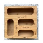 Sandwich Bag Organizer Factory - JUNJI Bamboo Sandwich Bag Organizer Baggie Holder Drawer