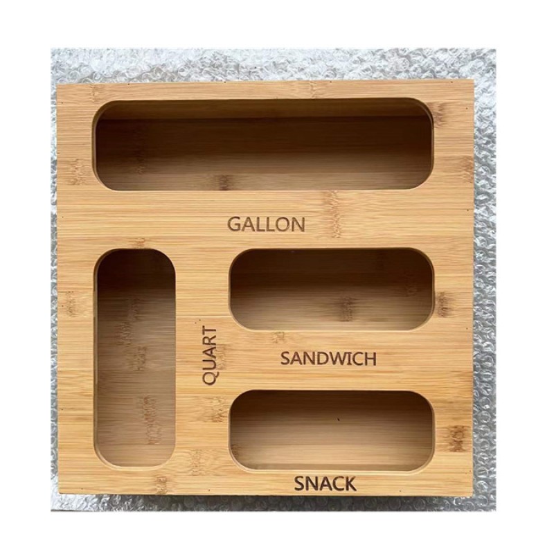 Sandwich Bag Organizer Factory - JUNJI Bamboo Sandwich Bag Organizer Baggie Holder Drawer