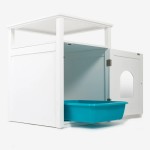 猫卫生间厂家-JUNJI手工木猫卫生间带猫砂盘家居装饰