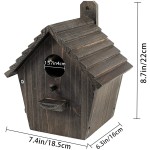Outside Birdhouse Factory - JUNJI Outside with Pole Wooden Bird House for Finch Bluebird