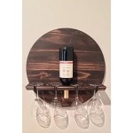 Wine Bottle Rack Manufacturer - JUNJI Modern Wood Bottle Rack Glasses Carrier Wall Shelf
