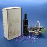 Personalized Wine Box Factory - with 2 Custom Wine Glasses Gift Set
