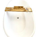 Handmade Bathtub Tray Supplier - JUNJI Customizable Wood Bathtub Caddy with Book Holder