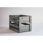 装饰板条箱厂家-JUNJI新款设计古董灰色乙烯基唱片架