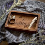 Wood Tray Manufacturer - JUNJI Rectangle Engraved Tray Key Dish Desktop Storage Organizer