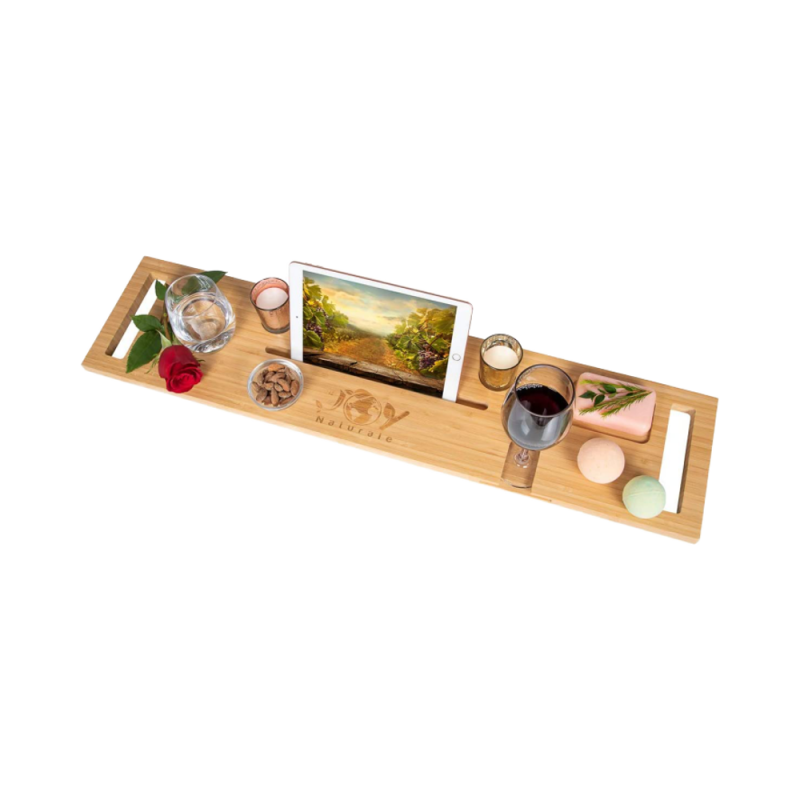 Luxury Bathtub Caddy Supplier - JUNJI Wood Bath Caddy Tray Ideal Unique Tub Accessories