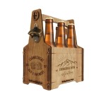 Beer Caddy Supplier - Wooden Beer Caddy Farm House Wine Bottle Caddy with Handle