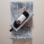 Wooden Wine Rack Factory - Rustic Wooden Wall Mounted Bottle Glass Holder Caddy Decor