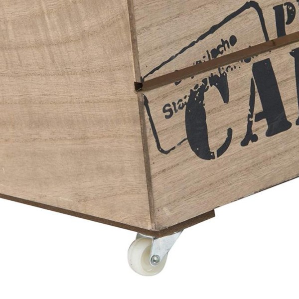 LP Record Crate Supplier - JUNJI Handmade Rustic LP Storage Crate on Wheels with Handles