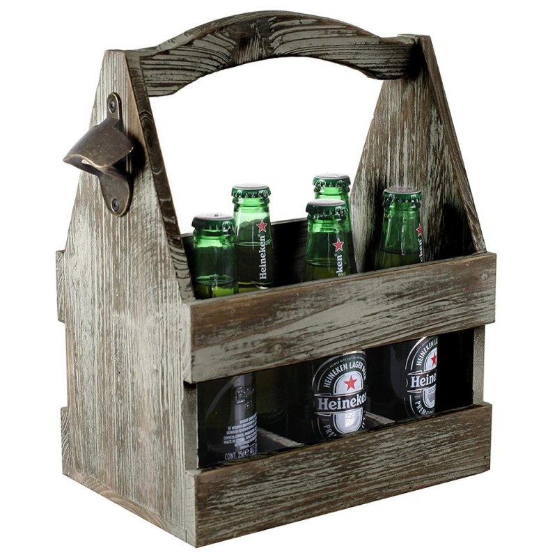 Beer Carrier Manufacturer - JUNJI 6 Pack Beer Carrier with Built in Metal Bottle Opener