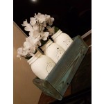 桌面装饰厂家-装饰木家居桌梅森罐人造花架