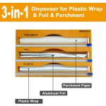 Ziplock Organizer Supplier - JUNJI Bamboo Kitchen Foil Plastic Wrap Dispenser with Cutter