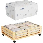 Underbed Organizer Factory - Sturdy Bamboo Rolling Bed Shoe Storage Drawer Containers
